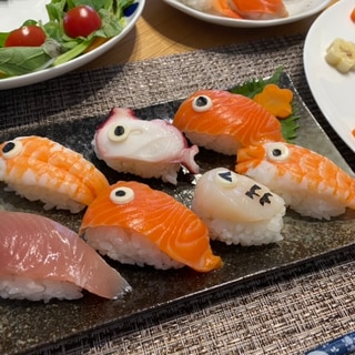 こどもの日ごはん！鯉のぼりお寿司♡